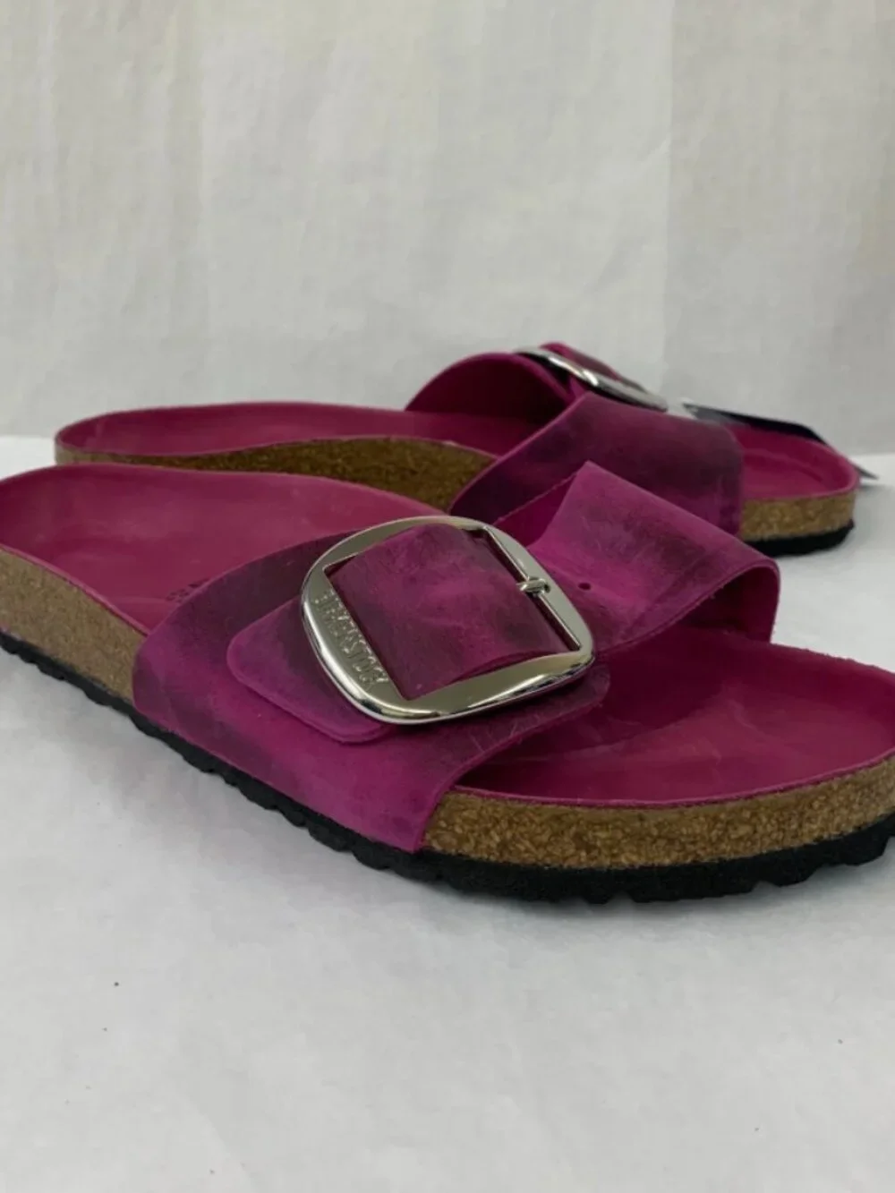 Birkenstock Madrid Big Buckle Festival Fuchsia Oiled Leather Exquisite Narrow